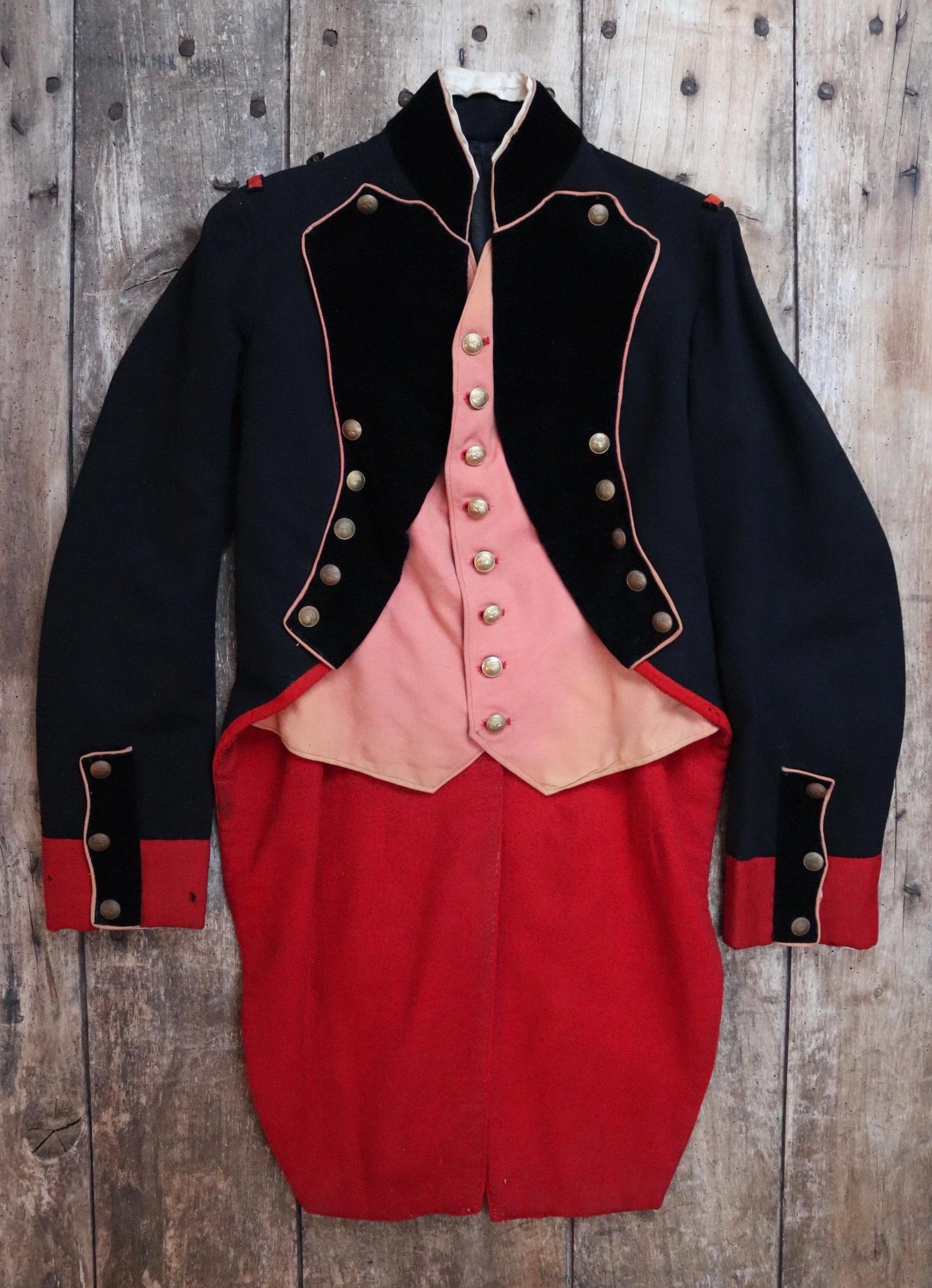 Vintage 1920s French theatre costume - antique opera jacket - military dragoon tail coat - 36” chest
