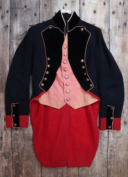 Vintage 1920s French theatre costume - antique opera jacket - military dragoon tail coat - 36” chest