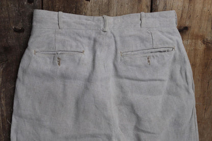 Vintage French linen trousers - 1920s wide leg pants - riviera style - 25” x 25”