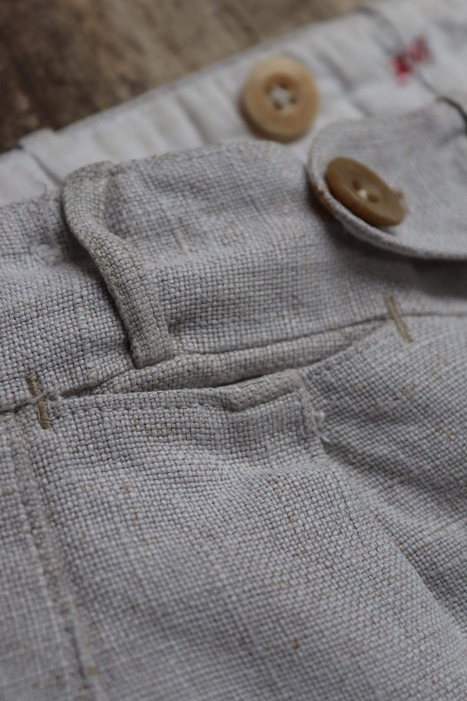 Vintage French linen trousers - 1920s wide leg pants - riviera style - 25” x 25”