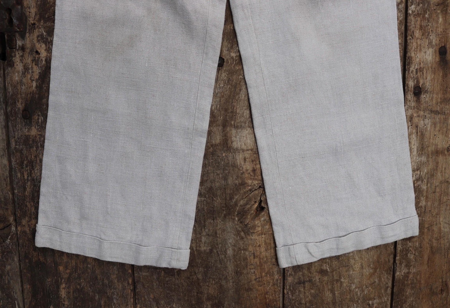 Vintage French linen trousers - 1920s wide leg pants - riviera style - 25” x 25”