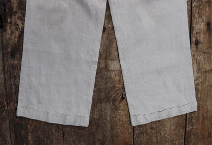 Vintage French linen trousers - 1920s wide leg pants - riviera style - 25” x 25”