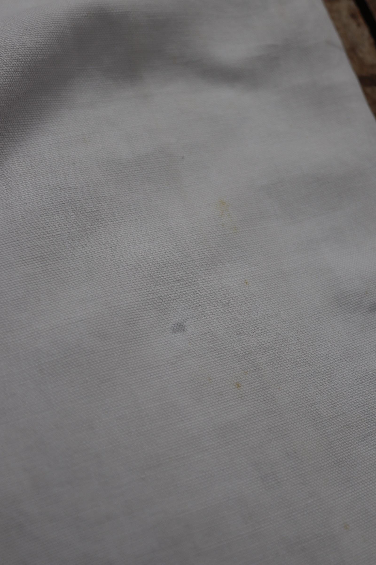 Vintage 1920s French white linen trousers - buckle back pants - 31” x 30”