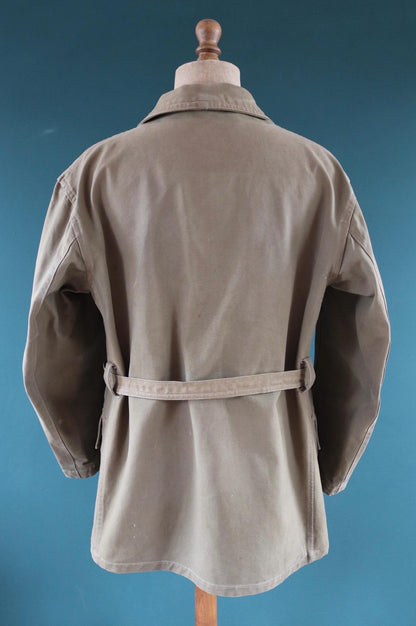 Vintage 1950s French mackinaw jacket - canvas Canadienne - barnstormer coat - 49” chest