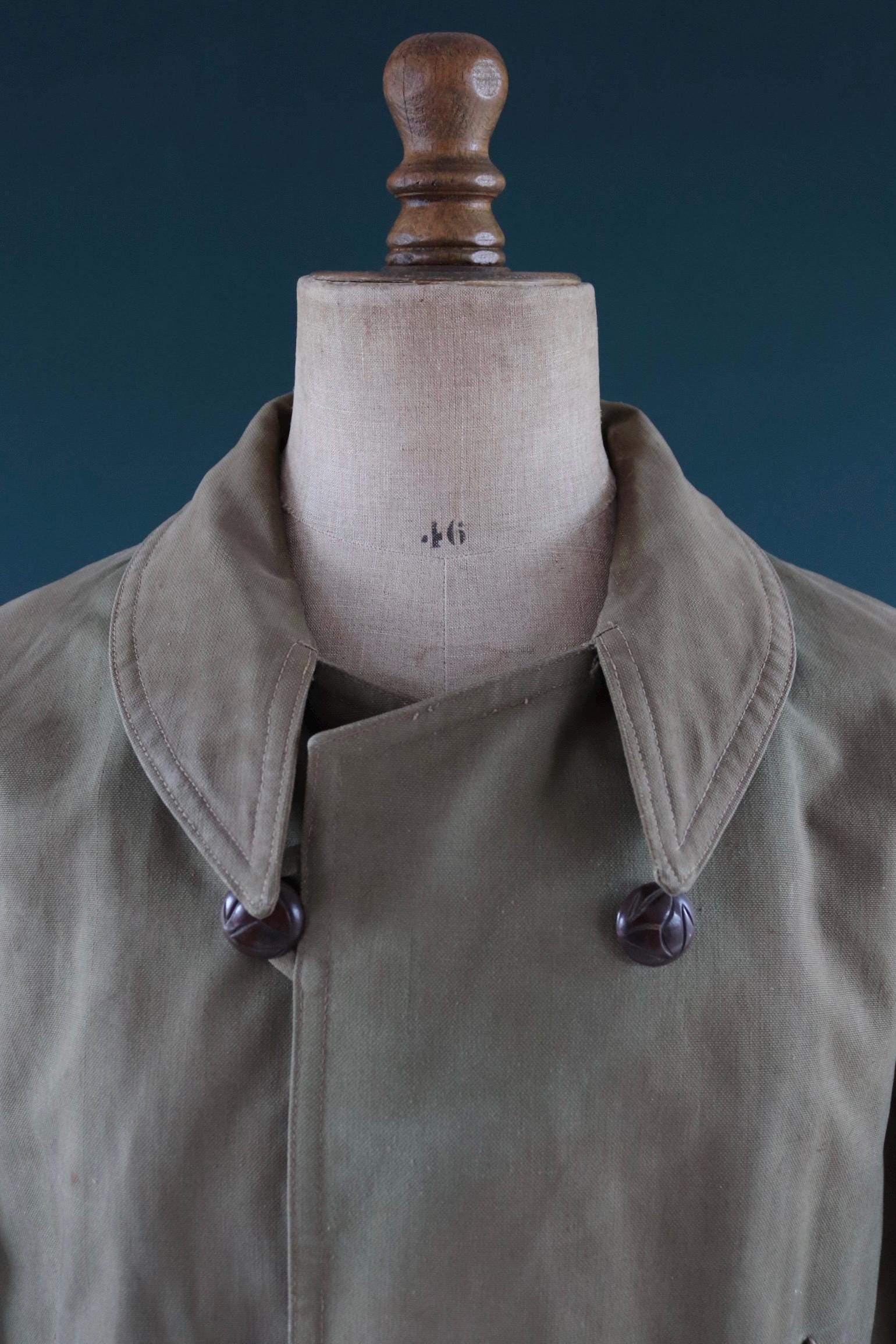 Vintage 1950s French mackinaw jacket - canvas Canadienne - barnstormer coat - 49” chest