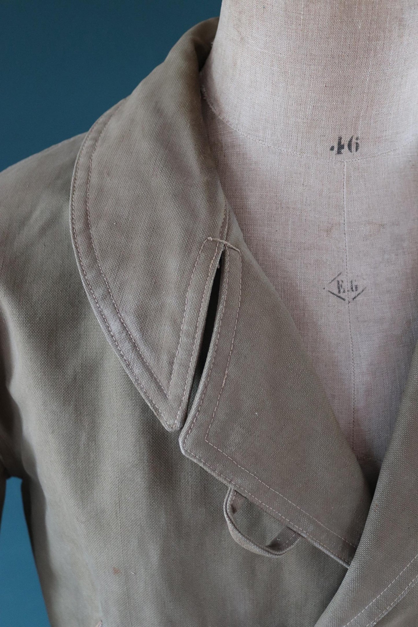 Vintage 1950s French mackinaw jacket - canvas Canadienne - barnstormer coat - 49” chest