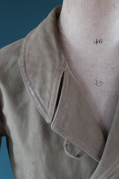 Vintage 1950s French mackinaw jacket - canvas Canadienne - barnstormer coat - 49” chest