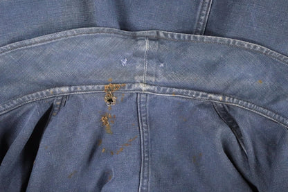 Vintage French blue workwear jacket - 1960s cotton chore coat - 42” chest