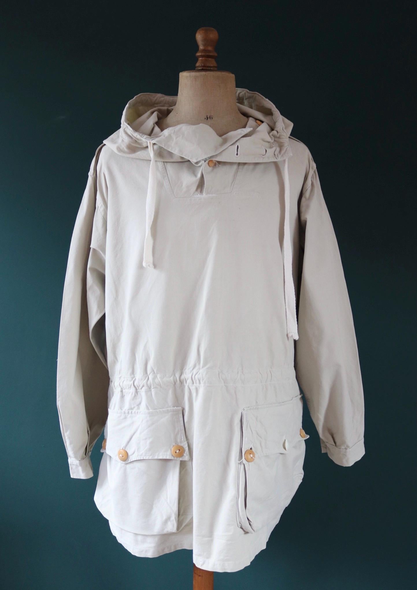 Vintage 1960s Swedish snow blouse smock - snoblus - military anorak - 56” chest