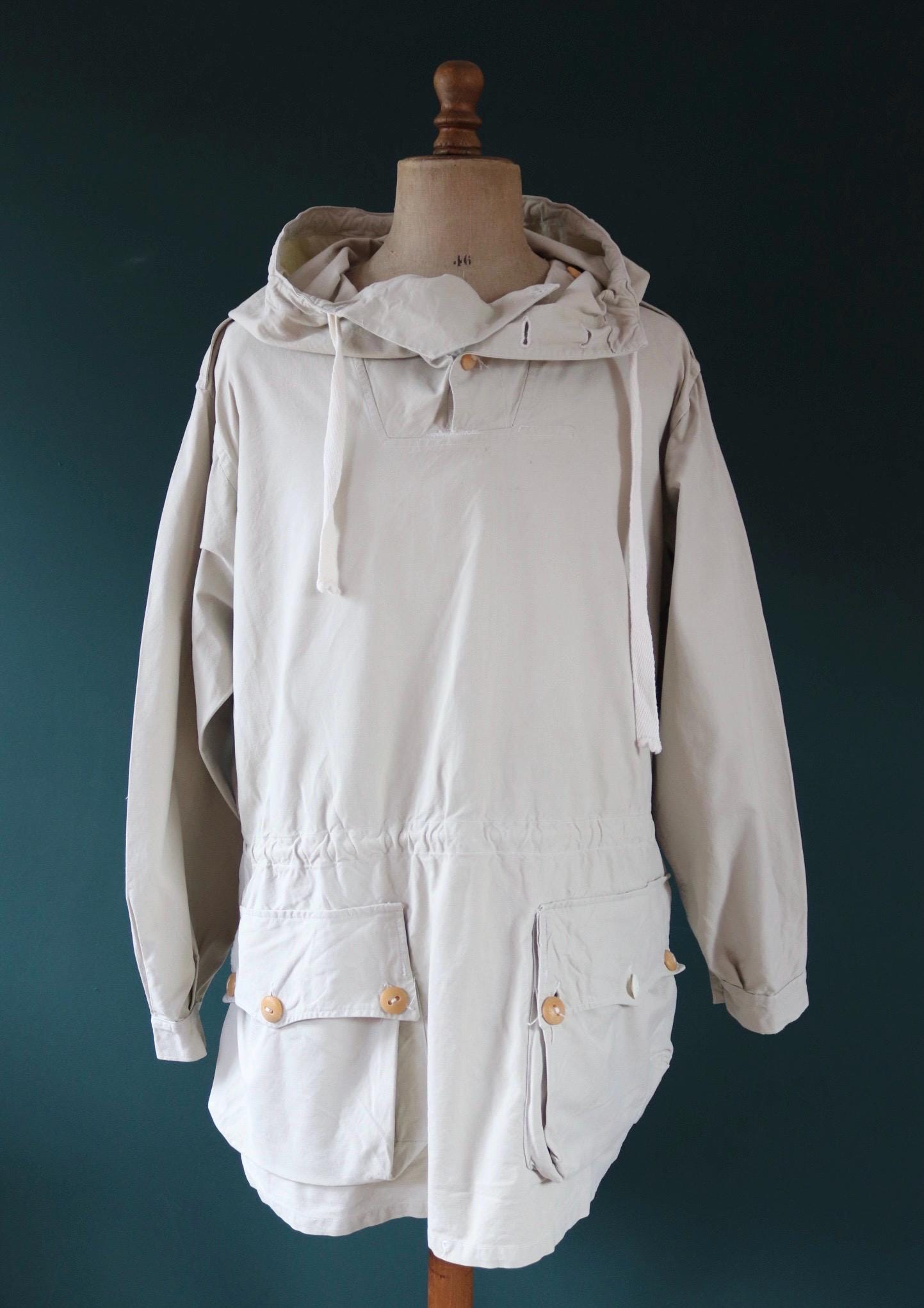 Vintage 1960s Swedish snow blouse smock - snoblus - military anorak - 56” chest