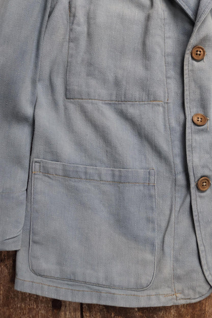 Vintage 1930s French blue workwear jacket - 1940s chore coat - 35" chest