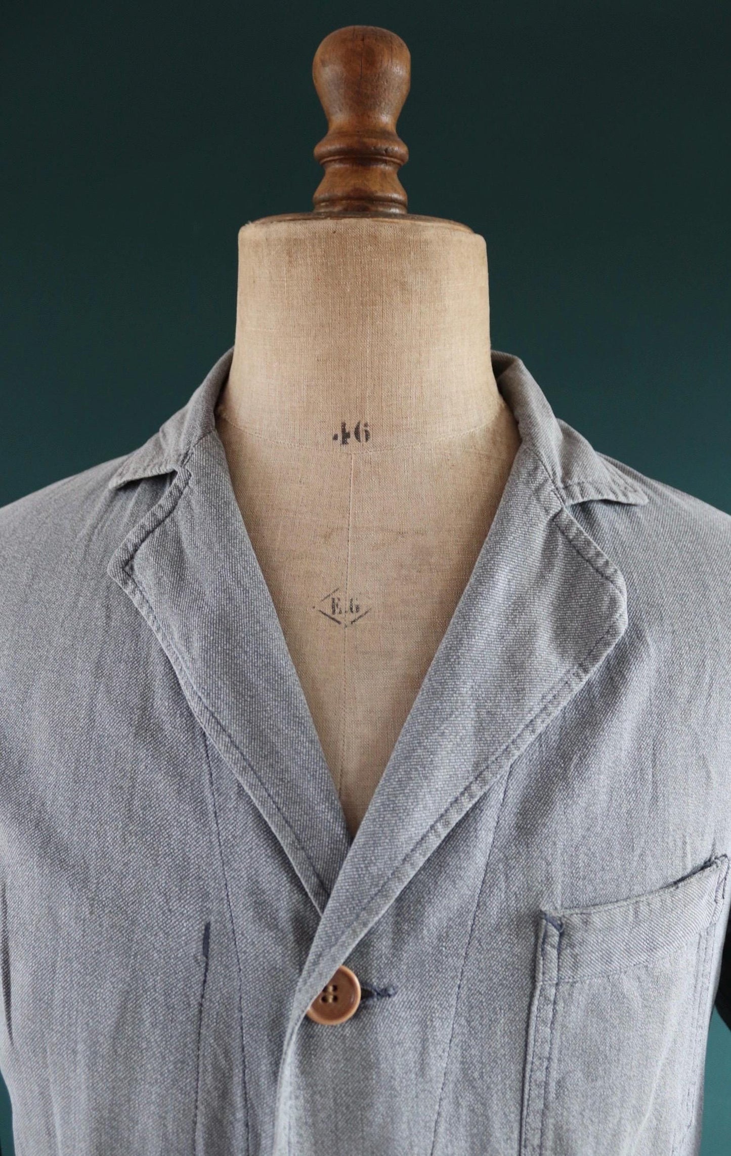 Vintage 1950s French workwear jacket - 1960s overalls - grey duster chore coat - 40” chest