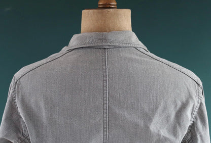 Vintage 1950s French workwear jacket - 1960s overalls - grey duster chore coat - 40” chest