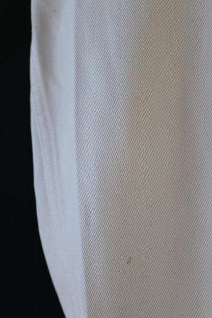 Vintage 1960s French white cotton workwear jacket - riviera style - 38” chest - cafe waiter