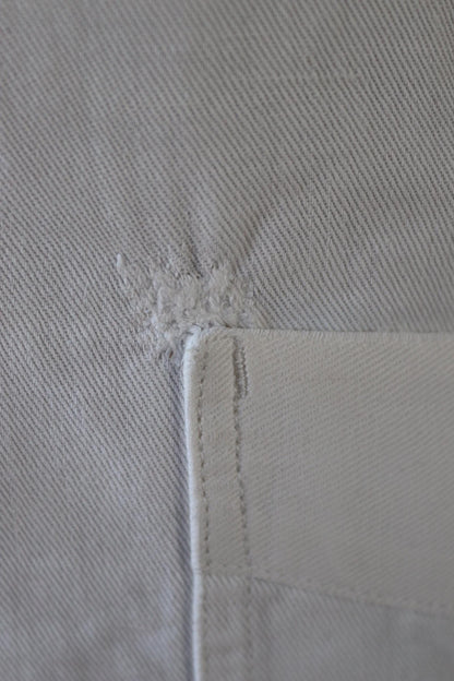 Vintage 1960s French white cotton workwear jacket - riviera style - 38” chest - cafe waiter