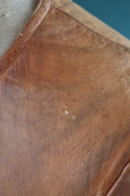 Antique 1920s leather motorcycle jacket - Brodmotor - vintage cropped biker jacket - buckle back - 41” chest