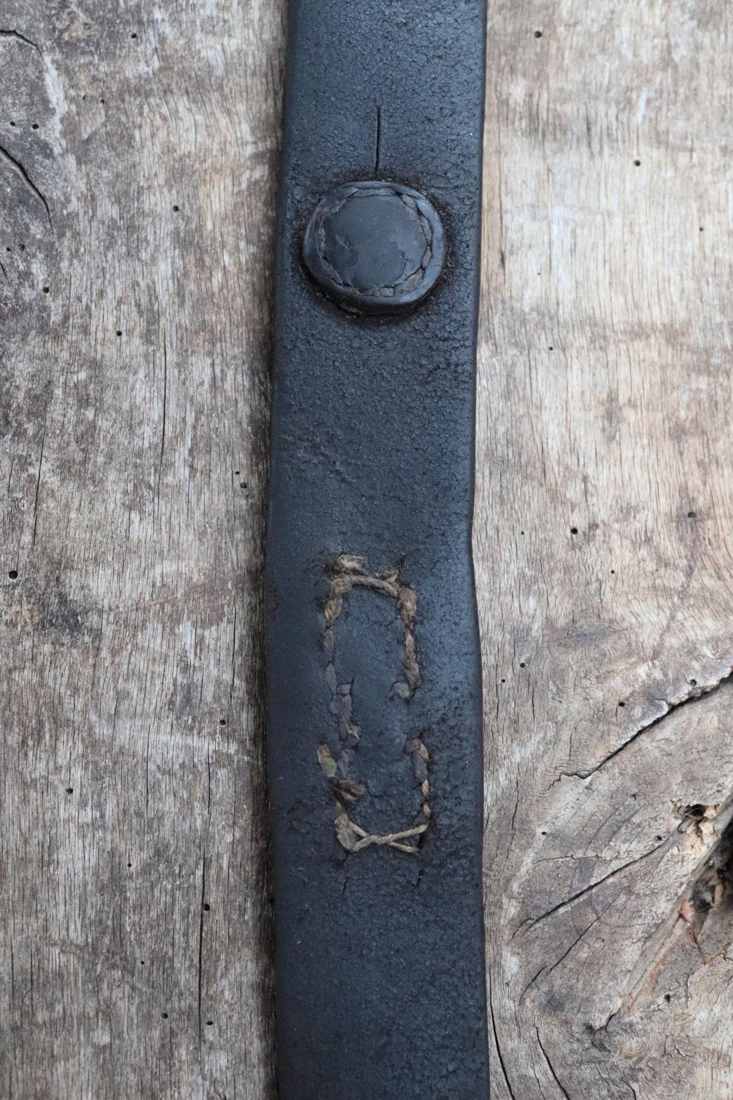 Vintage 1930s Swedish military leather belt - 1940s brown hand stitched belt - 30" 32” 34” 35"