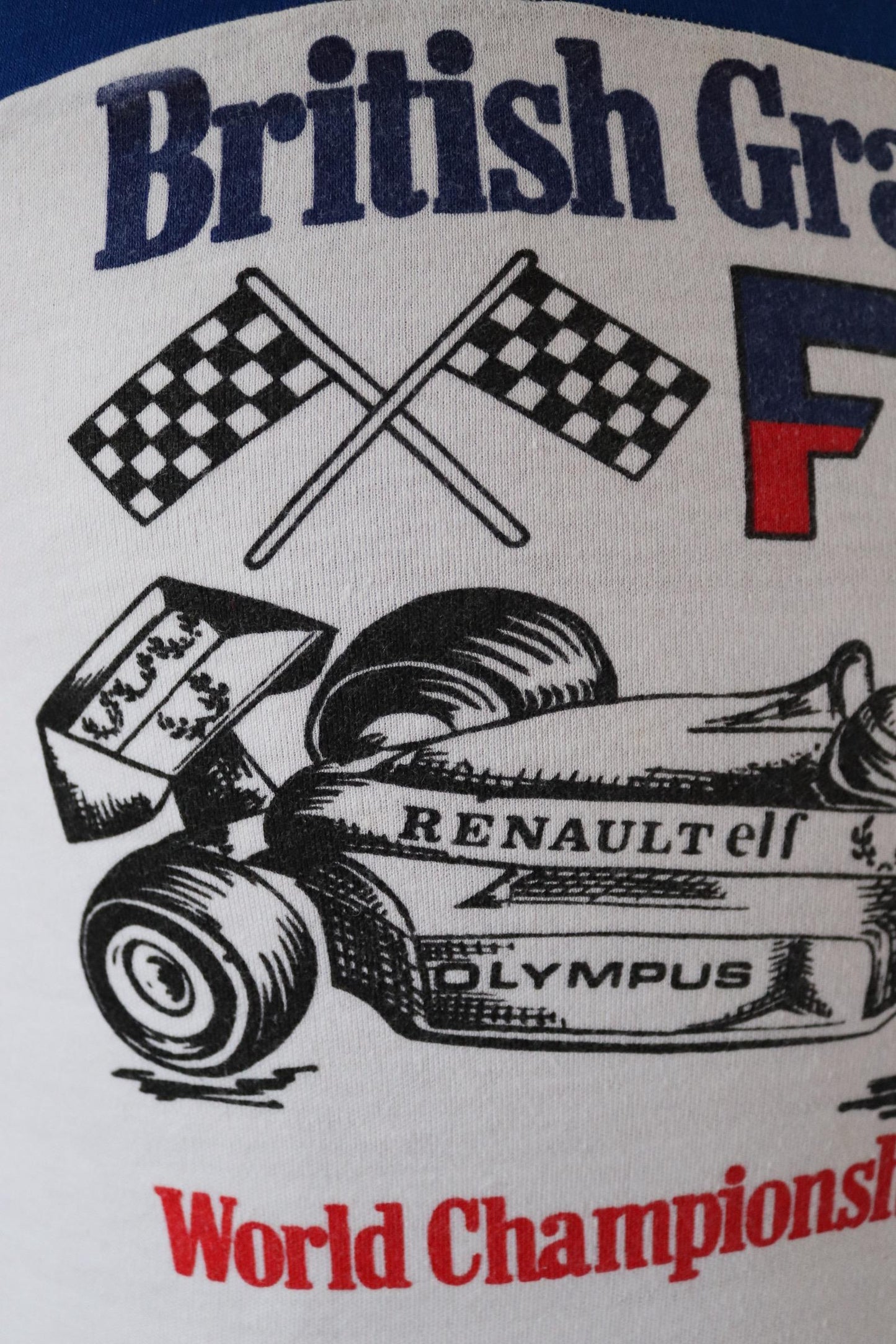 Vintage 1970s British F1 t shirt - 1980s Silverstone ringer tee - Formula one memorabilia - 33" chest