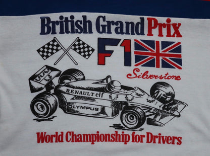 Vintage 1970s British F1 t shirt - 1980s Silverstone ringer tee - Formula one memorabilia - 33" chest