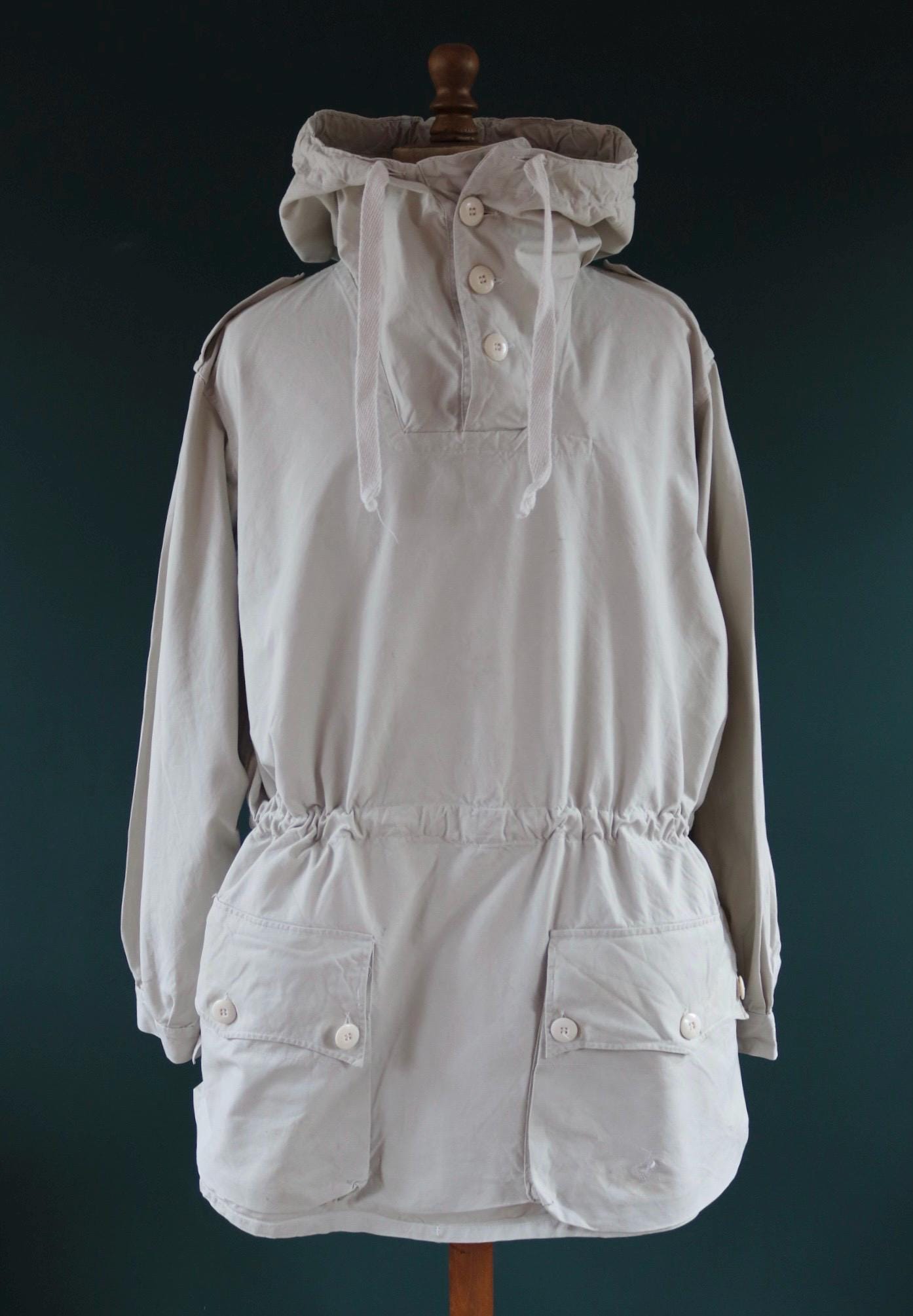 Vintage 1960s Swedish snow blouse smock - snoblus - military anorak - 56” chest