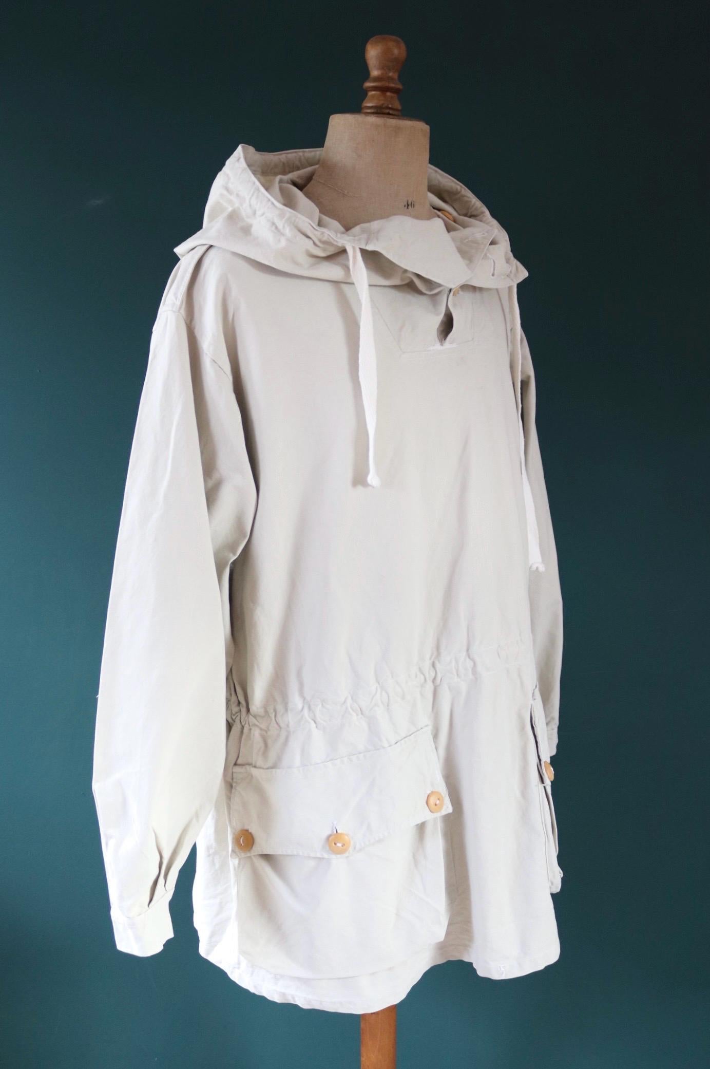 Vintage 1960s Swedish snow blouse smock - snoblus - military anorak - 56” chest
