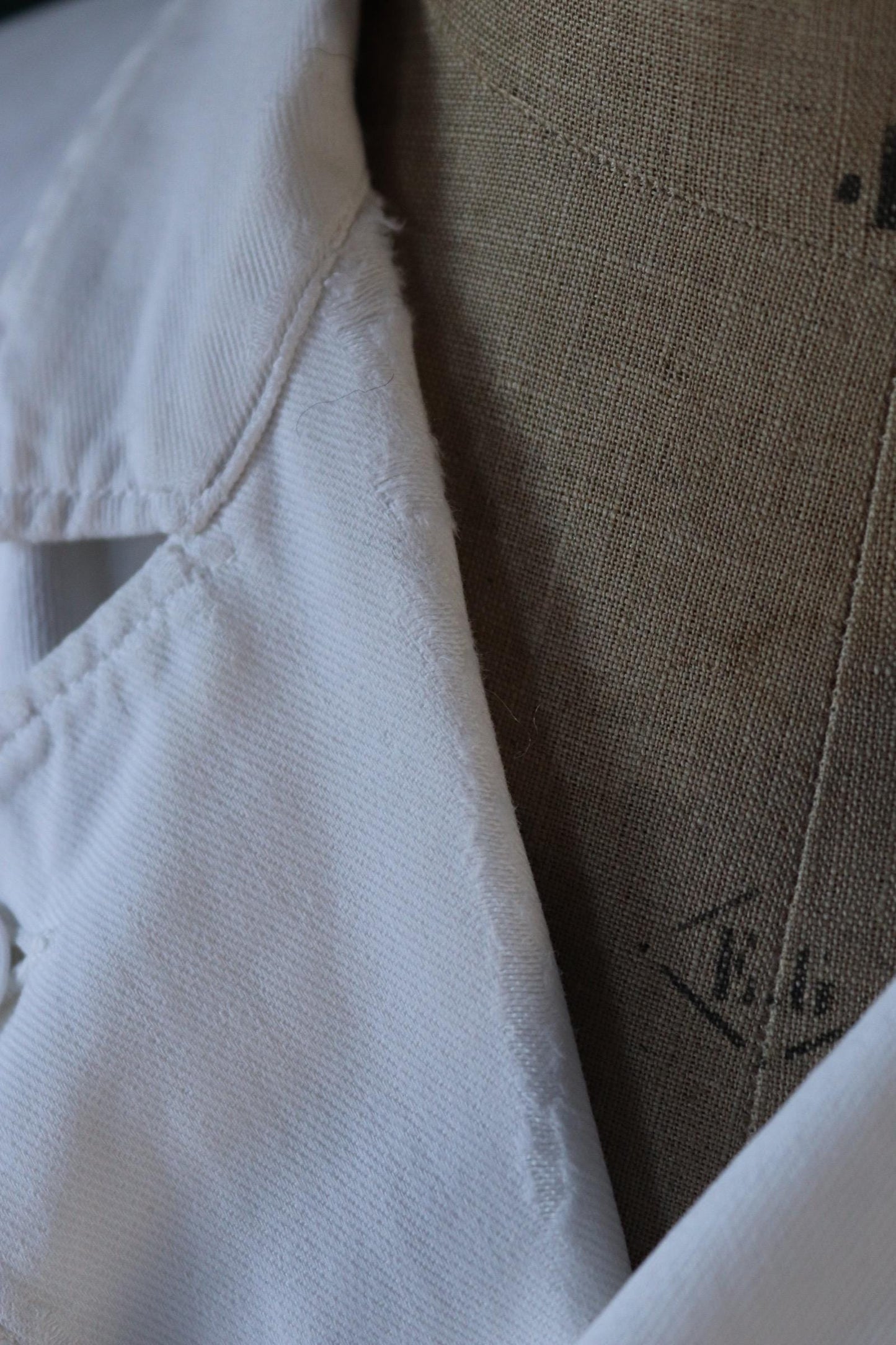 Vintage 1960s French white cotton workwear jacket - riviera style - 38” chest - cafe waiter