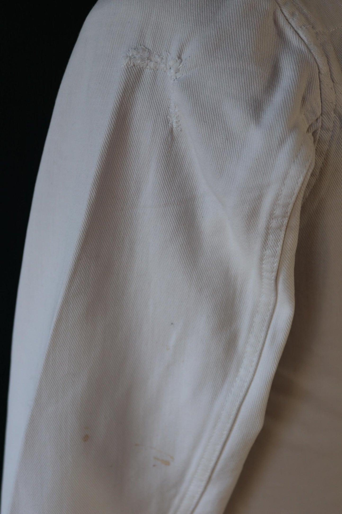 Vintage 1960s French white cotton workwear jacket - riviera style - 38” chest - cafe waiter