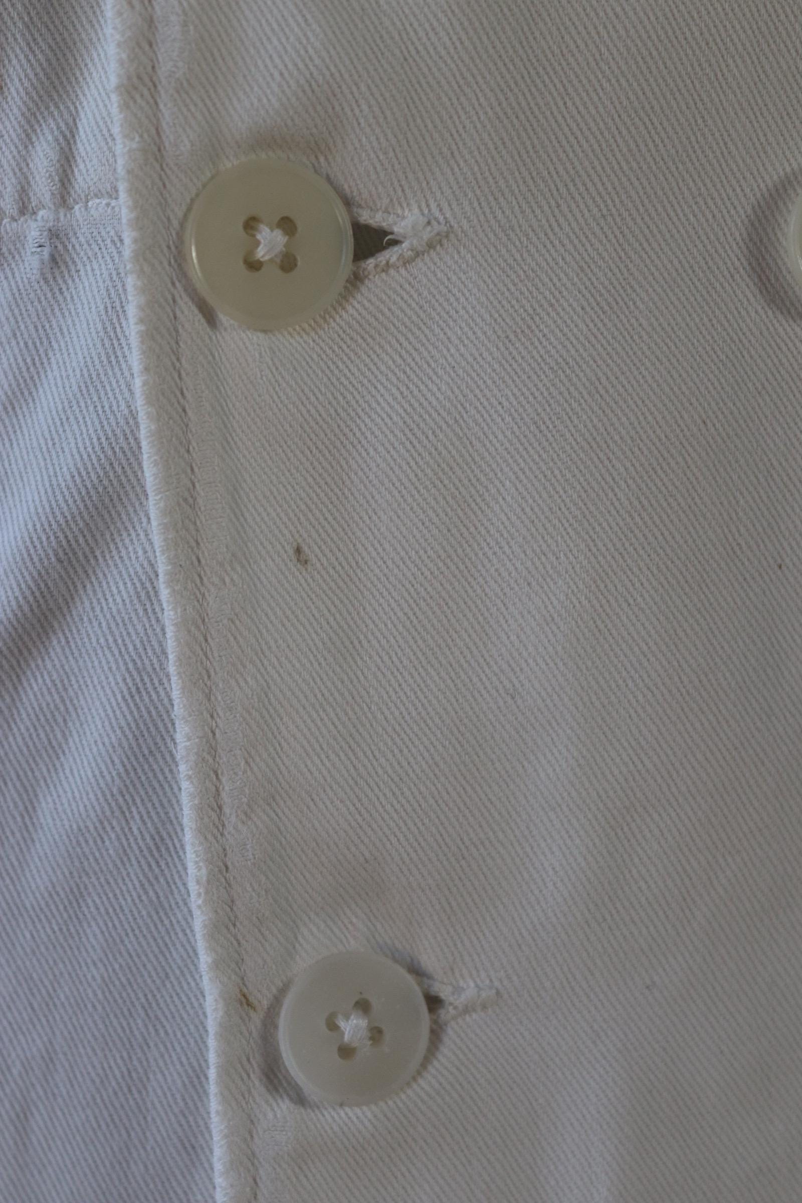 Vintage 1960s French white cotton workwear jacket - riviera style - 38” chest - cafe waiter