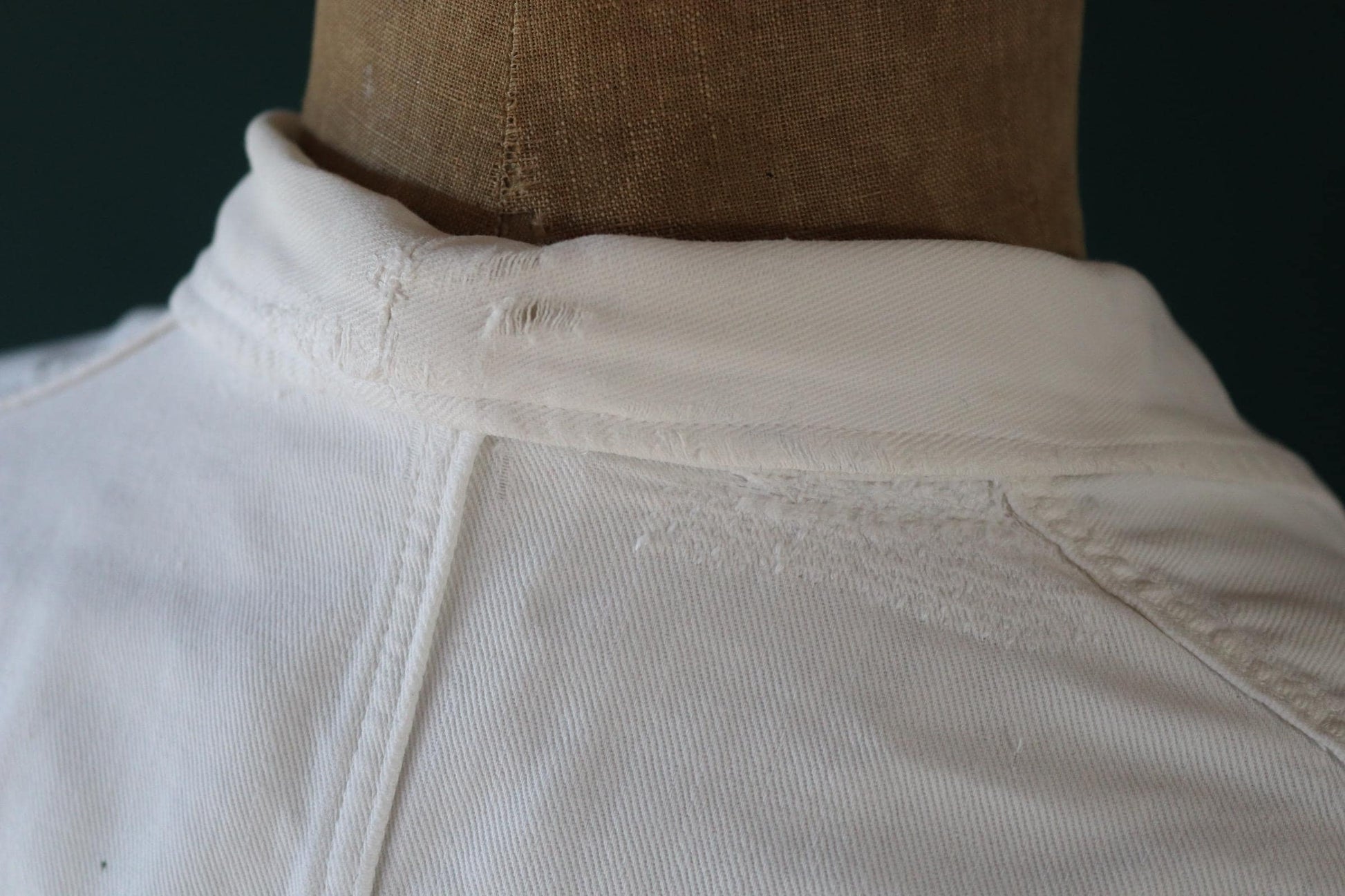 Vintage 1960s French white cotton workwear jacket - riviera style - 38” chest - cafe waiter