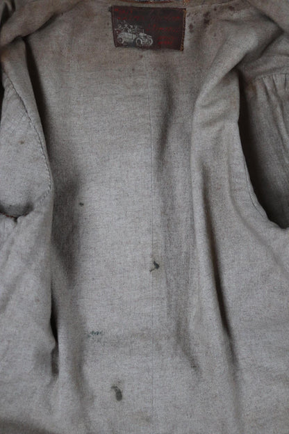 Antique 1920s leather motorcycle jacket - Brodmotor - vintage cropped biker jacket - buckle back - 41” chest