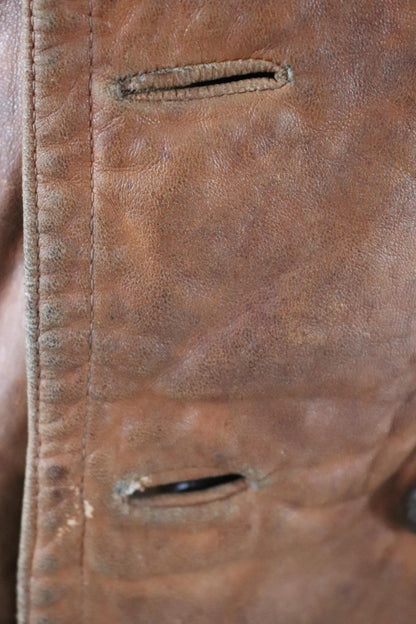 Antique 1920s leather motorcycle jacket - Brodmotor - vintage cropped biker jacket - buckle back - 41” chest