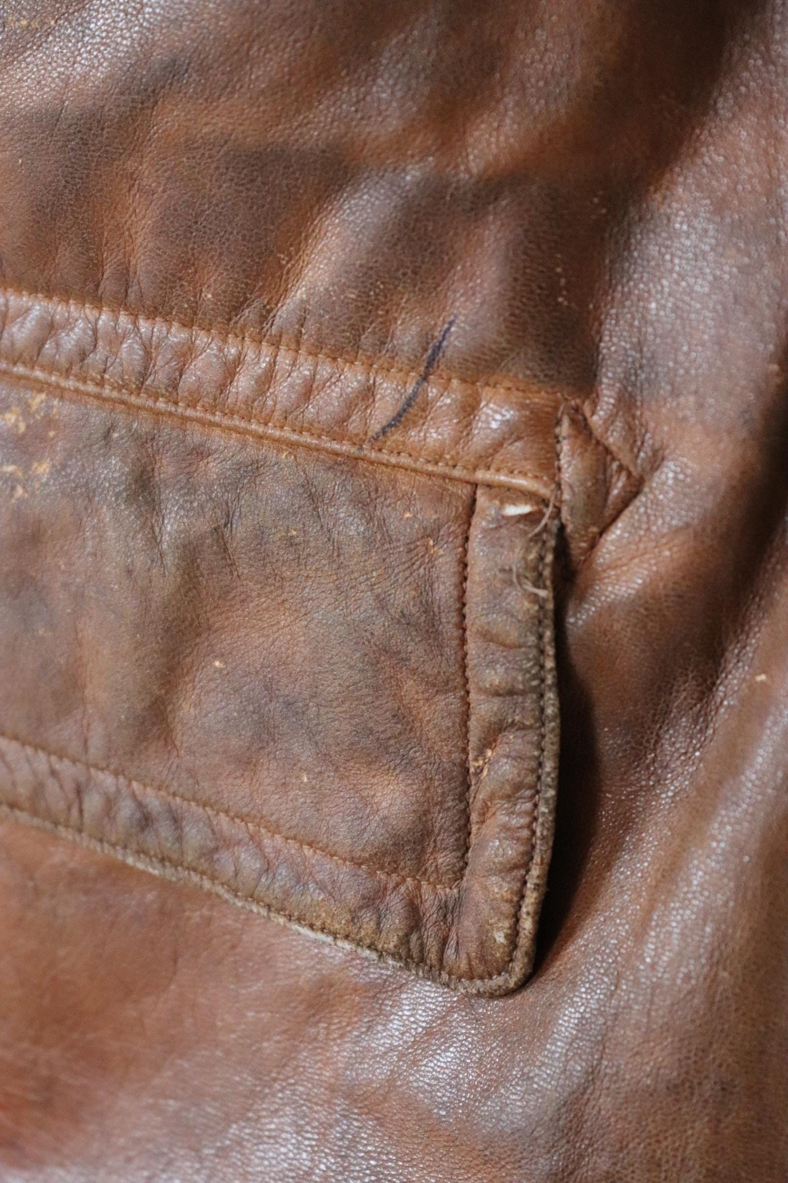 Antique 1920s leather motorcycle jacket - Brodmotor - vintage cropped biker jacket - buckle back - 41” chest