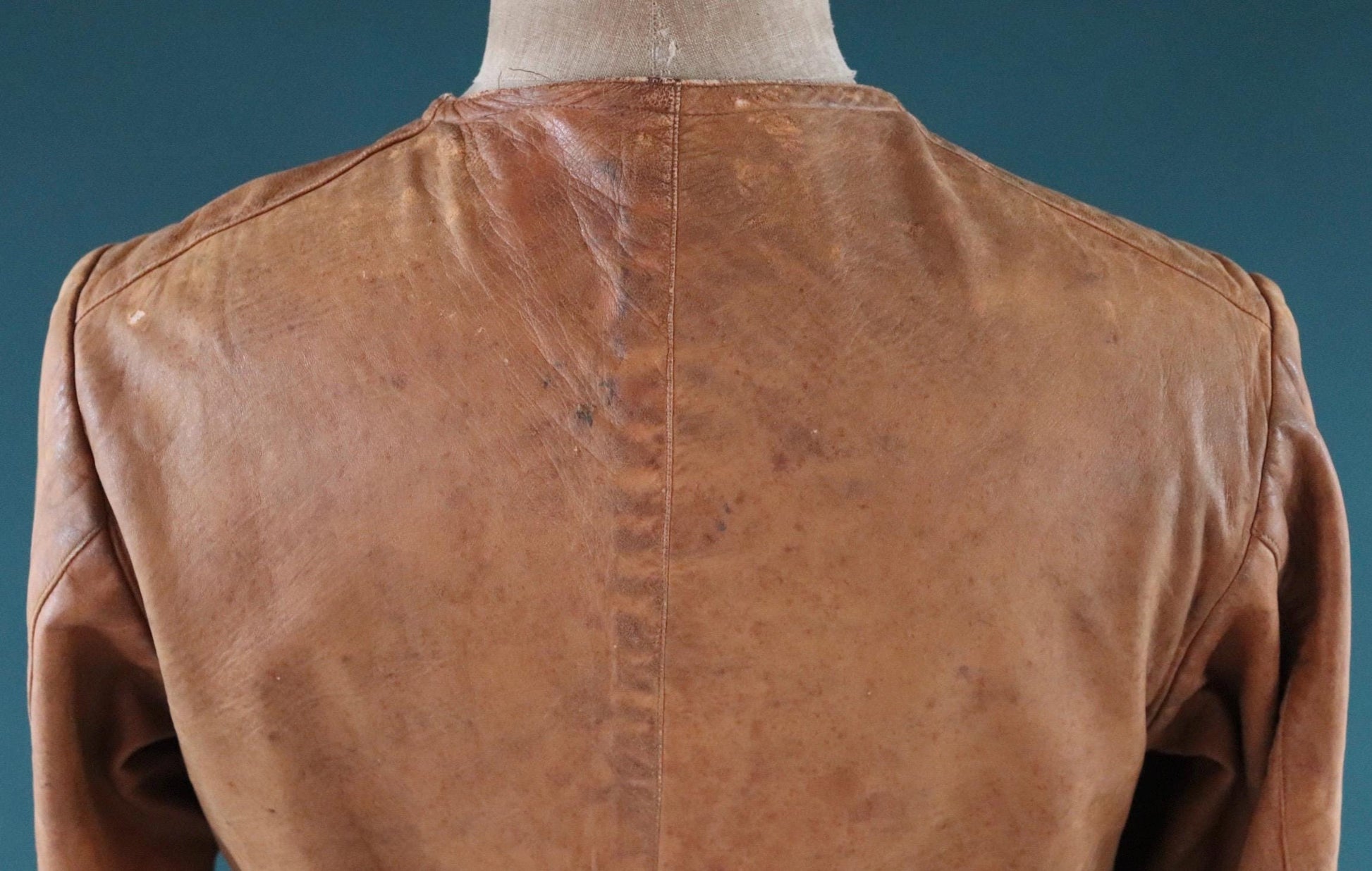 Antique 1920s leather motorcycle jacket - Brodmotor - vintage cropped biker jacket - buckle back - 41” chest