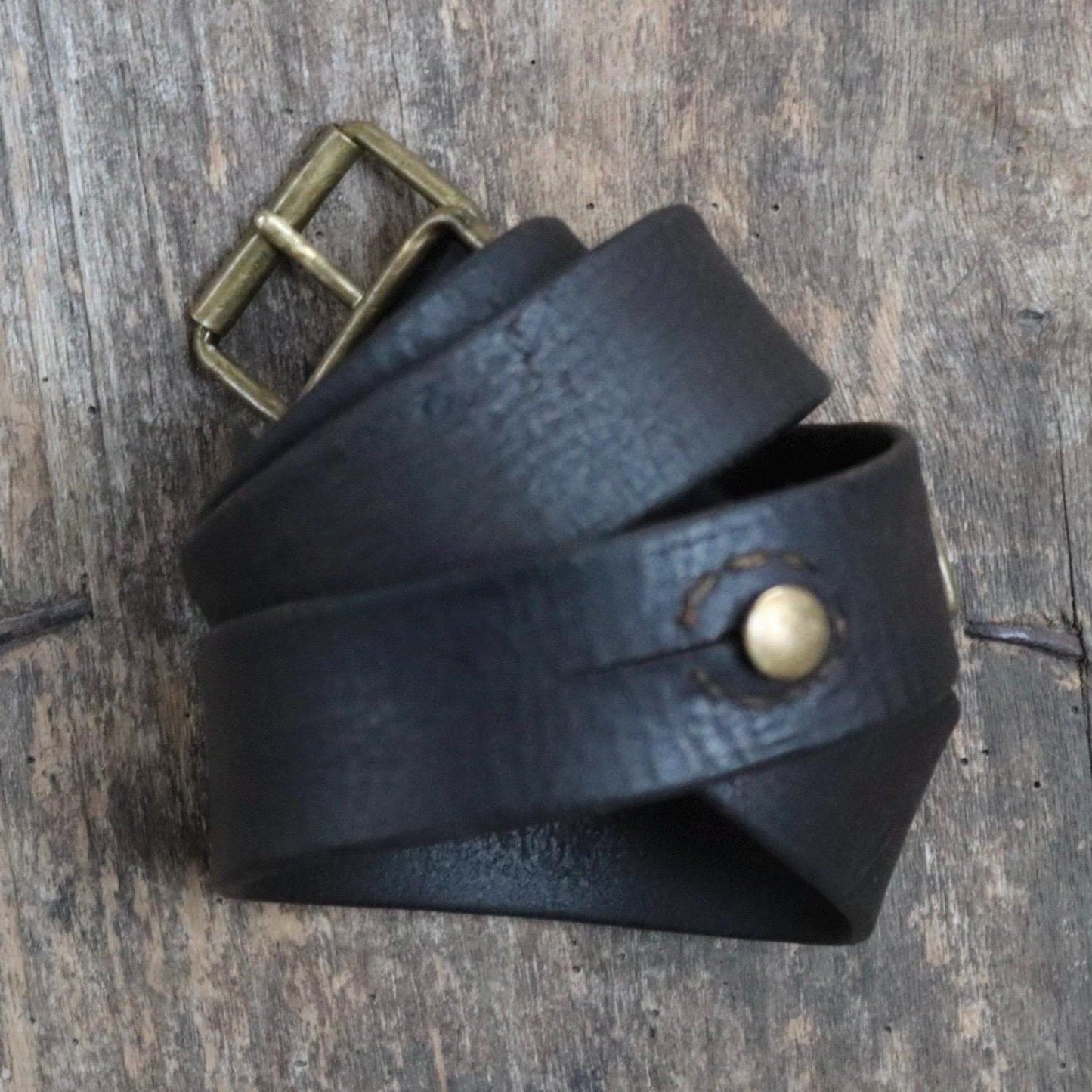 Vintage 1930s Swedish military leather belt - 1940s brown hand stitched belt - 30" 32” 34” 35"