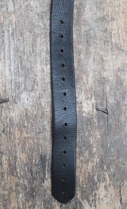 Vintage 1930s Swedish military leather belt - 1940s brown hand stitched belt - 30" 32” 34” 35"