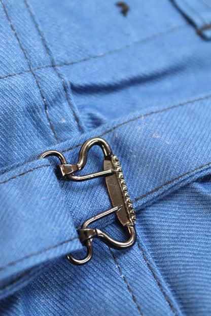 Vintage WW2 workwear trousers - 1940s deadstock - Swedish military - buckle back pants - indigo blue cotton twill - 32” x 32”