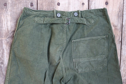 Vintage 1940s Swedish workwear trousers - WW2 utility chore pants - buckle back - 31” x 29”