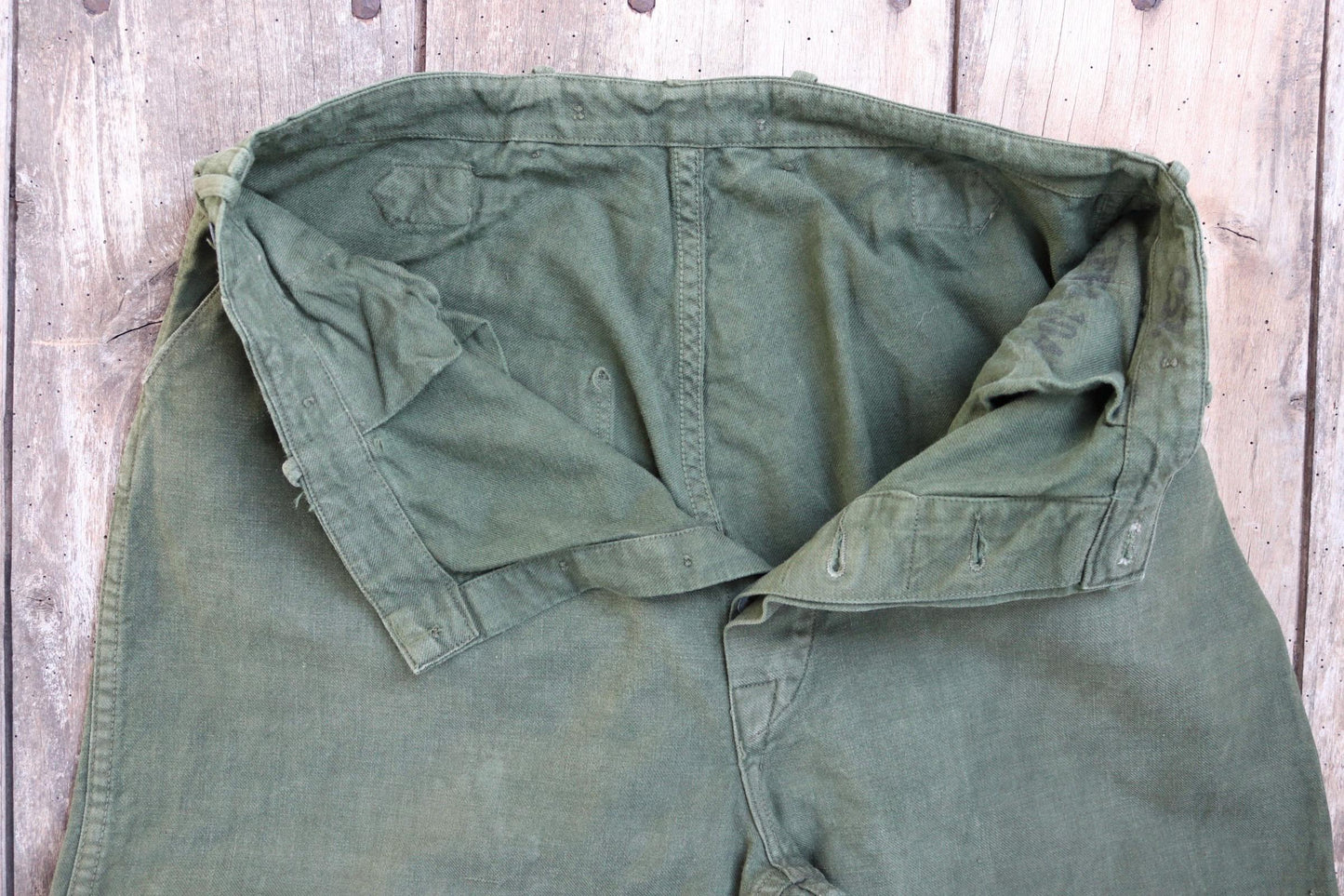 Vintage 1940s Swedish workwear trousers - WW2 utility chore pants - buckle back - 31” x 29”