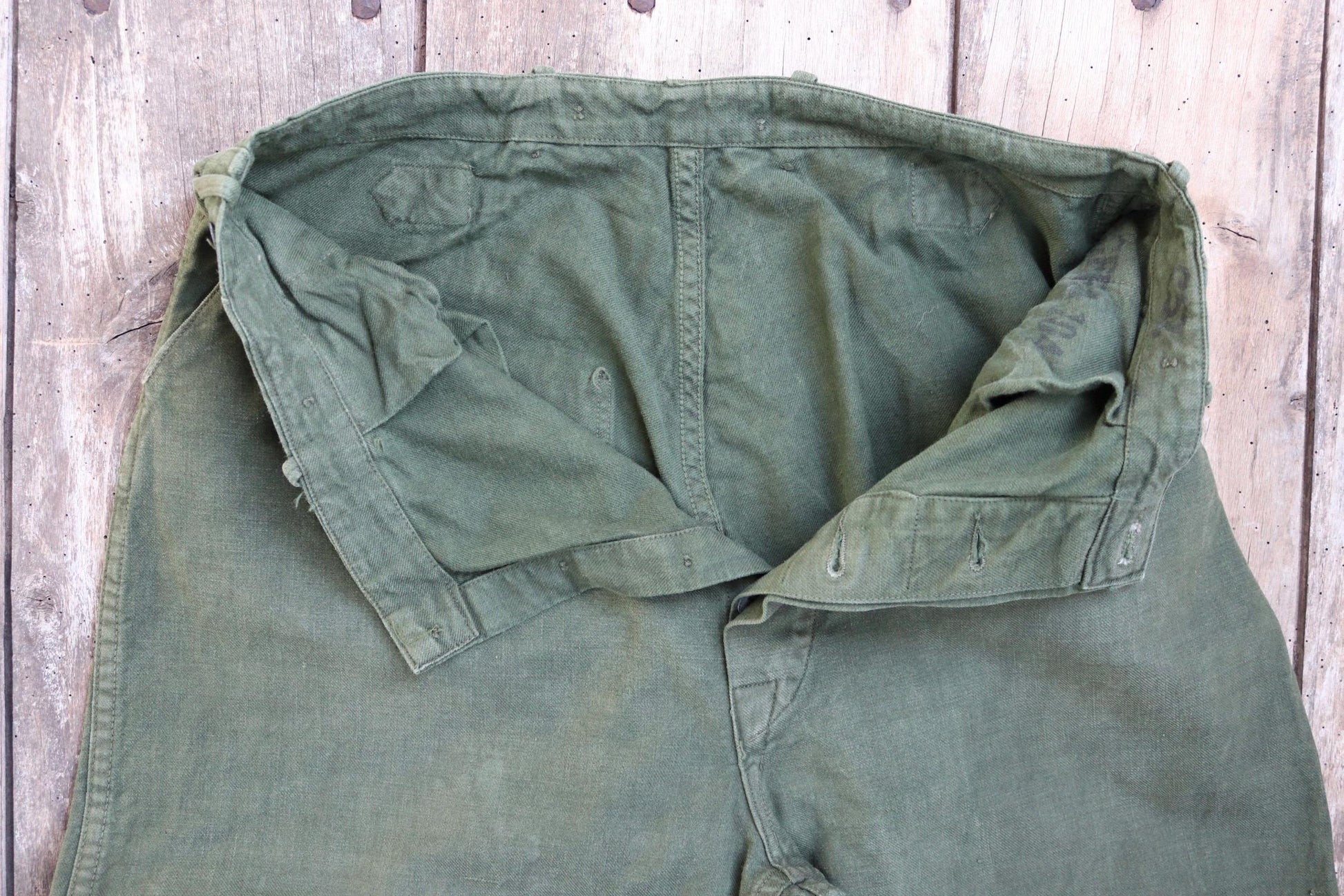 Vintage 1940s Swedish workwear trousers - WW2 utility chore pants - buckle back - 31” x 29”