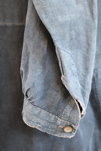 Antique 1900s French indigo biaude - vintage cotton workwear smock - 65" chest