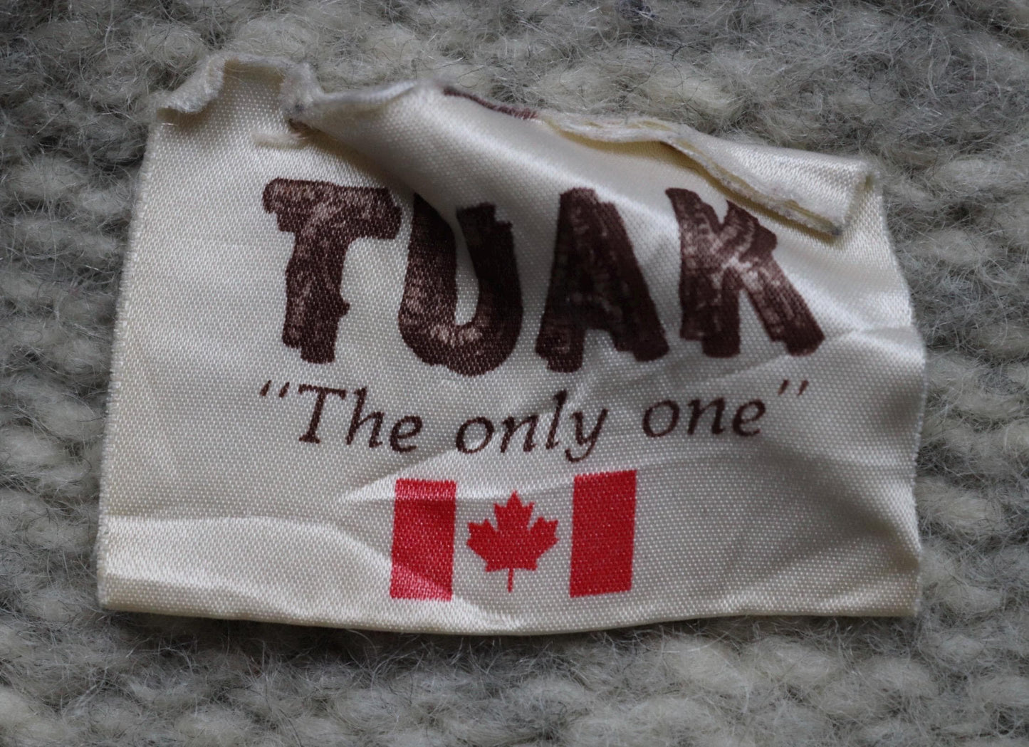 Vintage 1980s Tuak cowichan sweater - chunky wool cardigan - hand knitted jumper - shawl collar - 42” chest