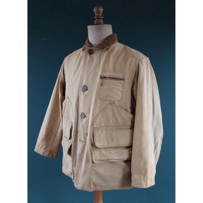 Vintage 1950s canvas hunting jacket - American workwear - chore coat - 48" chest
