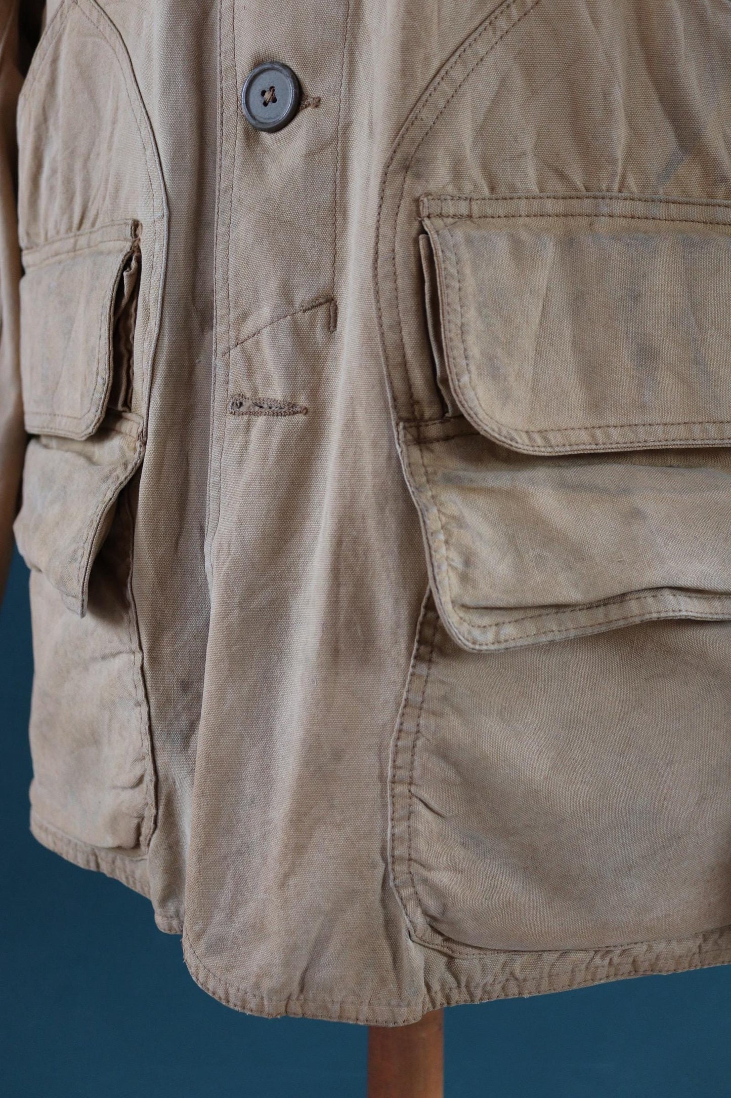 Vintage 1950s canvas hunting jacket - American workwear - chore coat - 48" chest