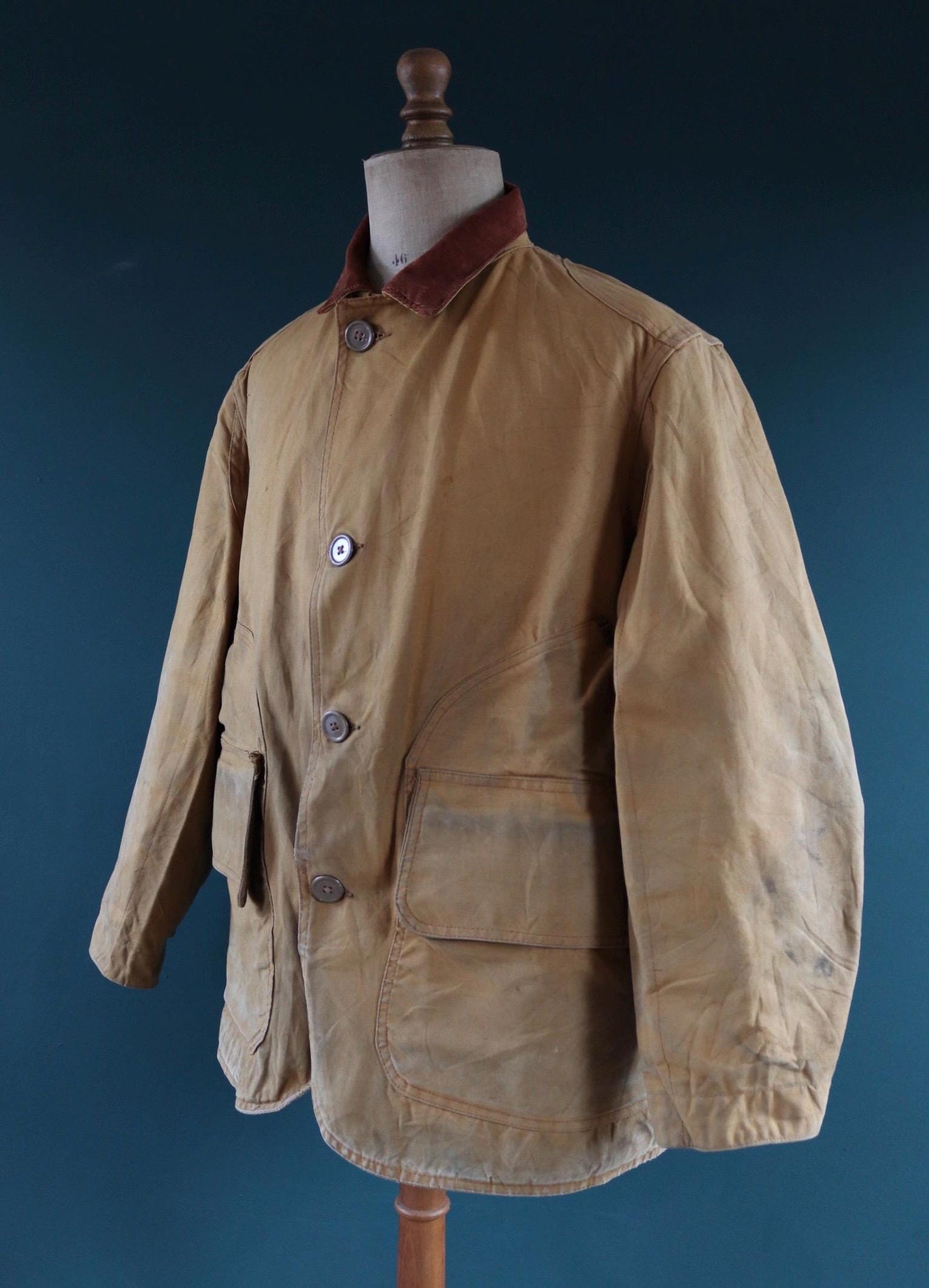 Vintage 1950s canvas hunting jacket - American workwear - chore coat - 50" chest