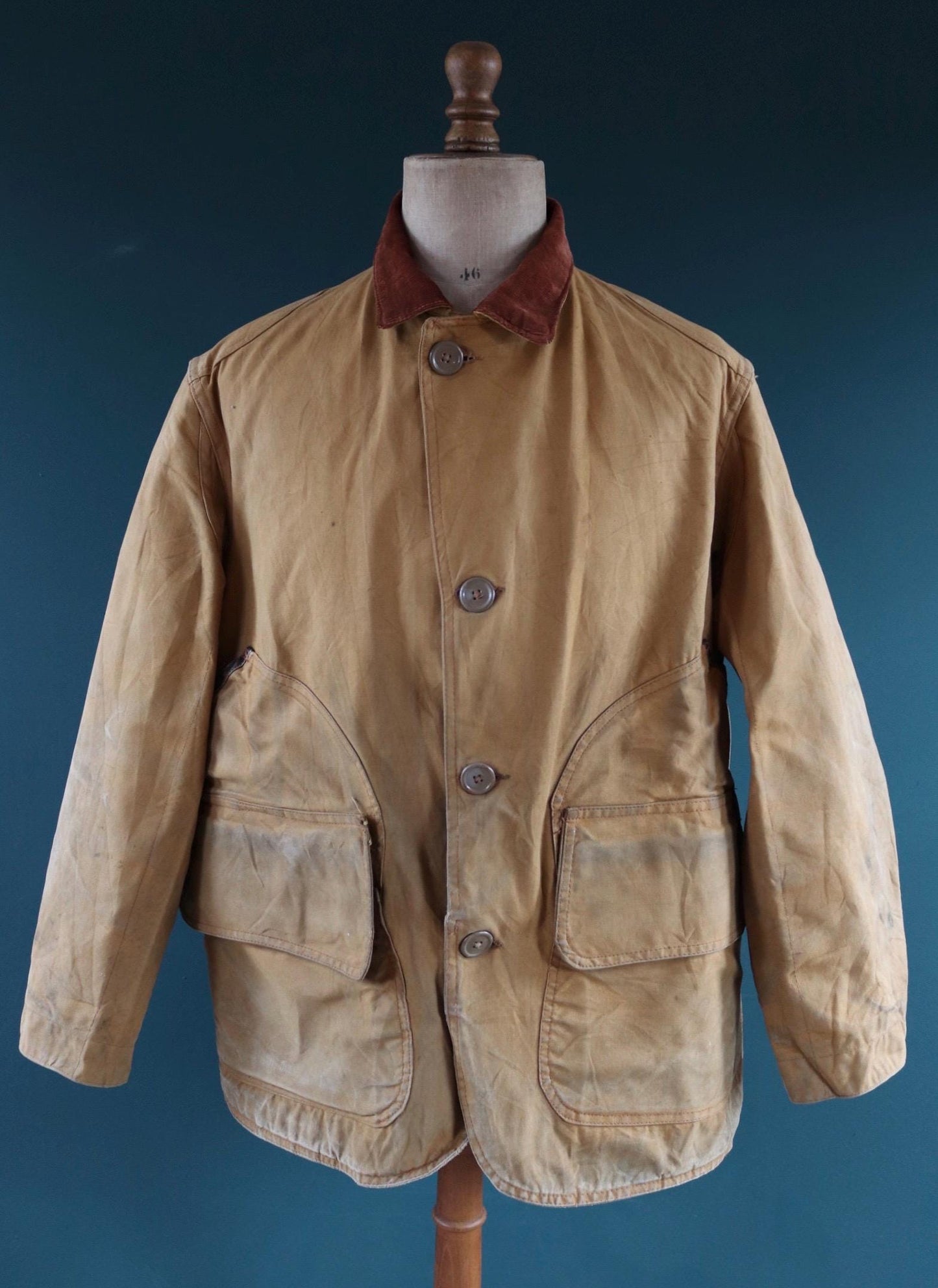 Vintage 1950s canvas hunting jacket - American workwear - chore coat - 50" chest