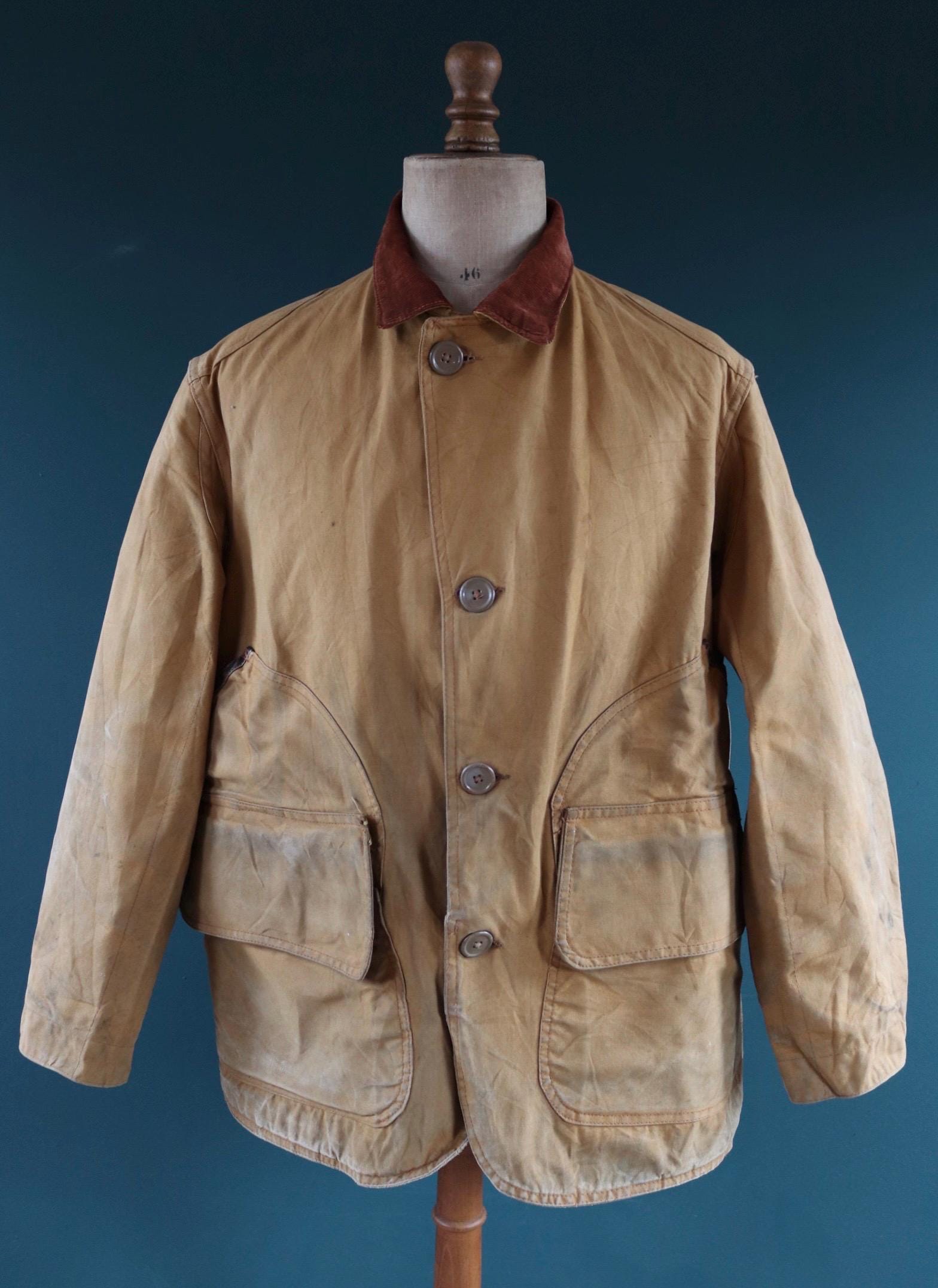 Vintage 1950s canvas hunting jacket - American workwear - chore coat - 50" chest