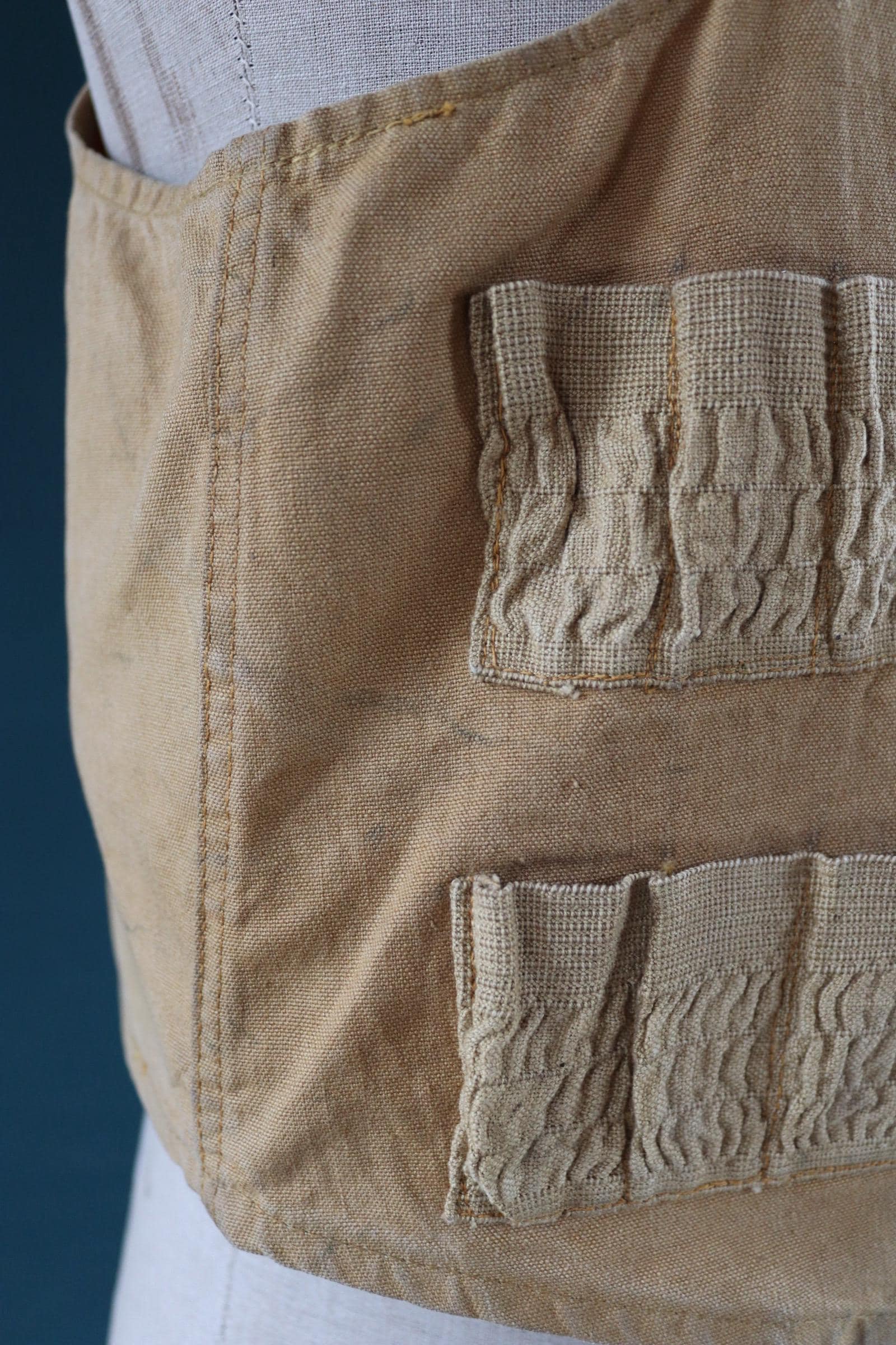 Vintage duck cotton workwear vest - utility waistcoat - 41” chest