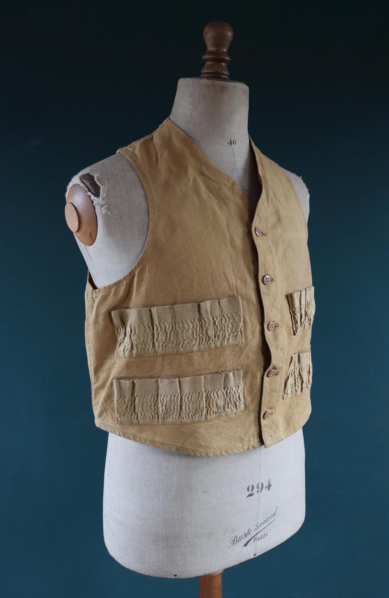 Vintage duck cotton workwear vest - utility waistcoat - 41” chest