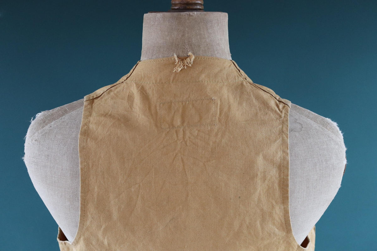 Vintage duck cotton workwear vest - utility waistcoat - 41” chest