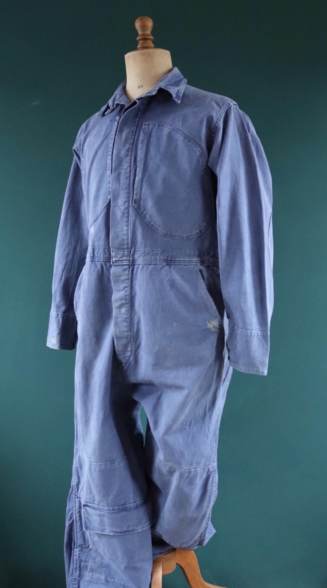 Vintage 1950s Swedish tank crew coveralls - military workwear - boiler suit - 47" x 39" x 30"
